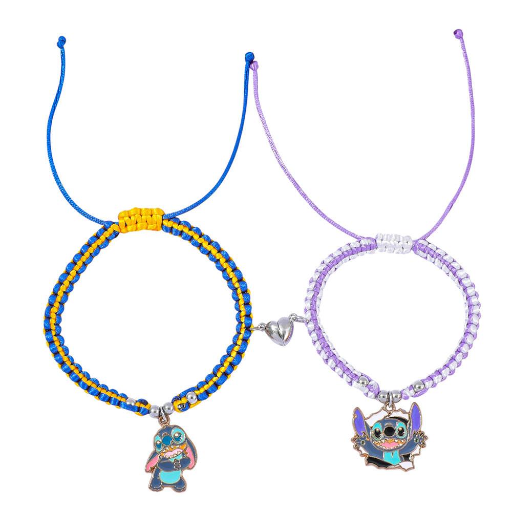 Stitch Friendship Gift Cartoon Stretch Bracelet With Zinc Alloy Clasp For Couples