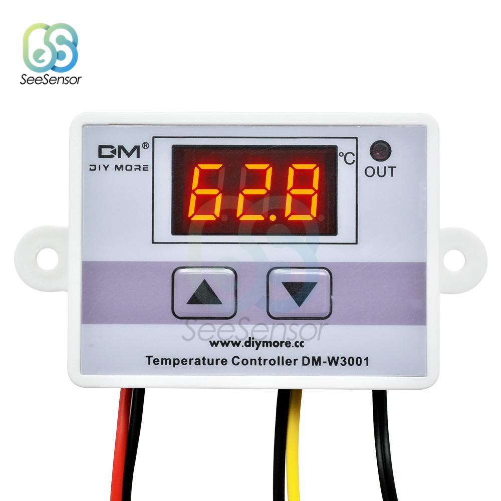 12V 24V 110V 220V XH-W3001 W3001 Digital LED Temperature Controller 10A Thermostat Control Switch Probe