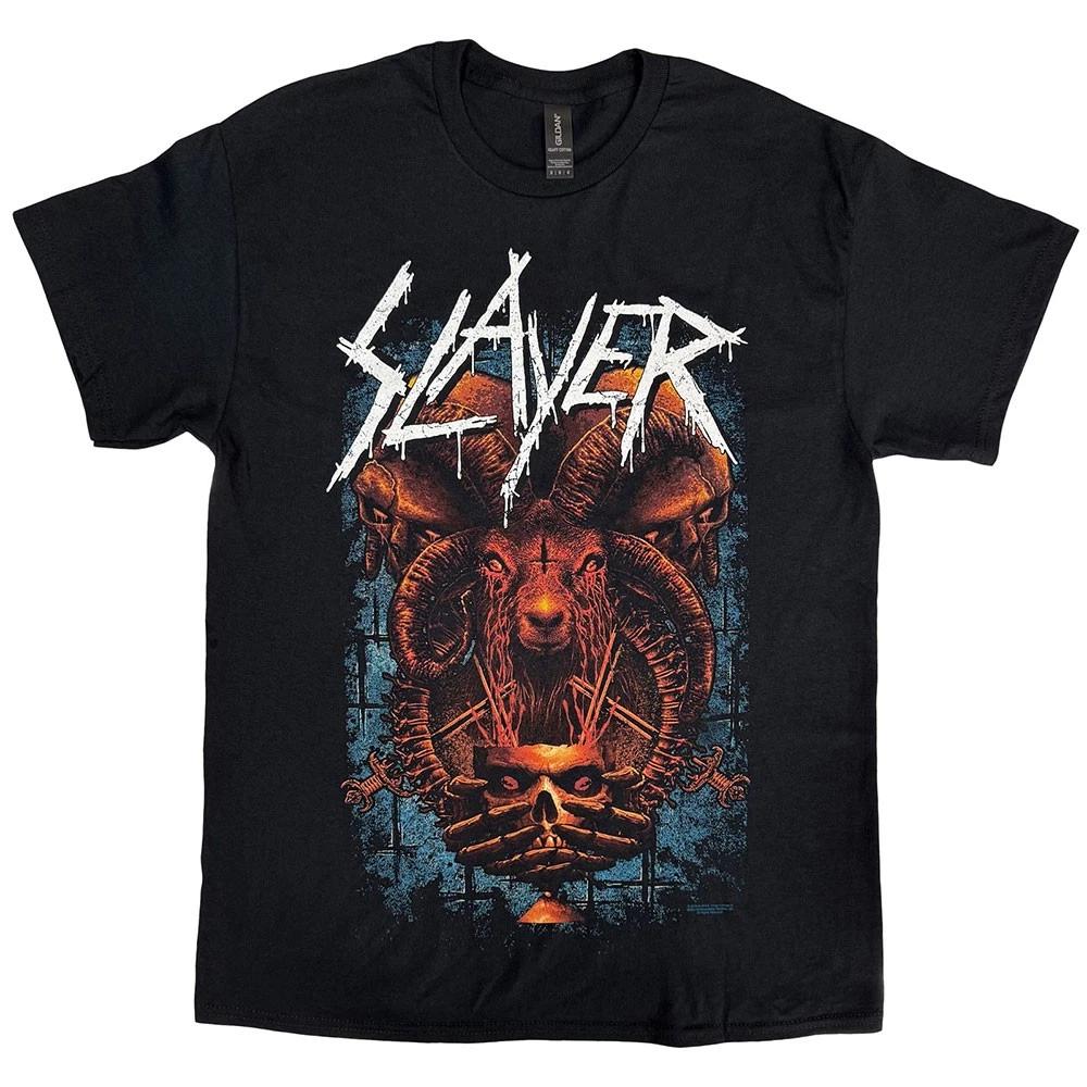 Футболка Slayer Offering с логотипом группы Rams Head, новая, официальная, мужская, черная