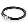 BAOPON White/Black Leather Chain Charm Bracelet Fits DIY Beads Bracelet for Women Lover Men Jewelry Gift