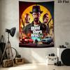 Настенный гобелен Grand Theft Auto Эстетичное настенное панно Печатная тканевая покрывало Декоративные гобелены Для спальни Гостиной Домашний декор