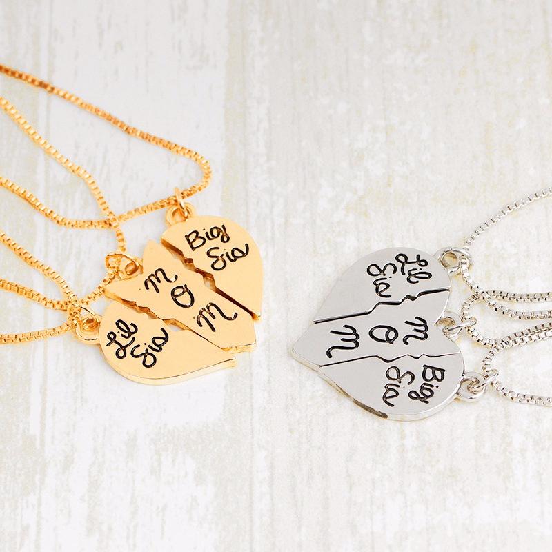 Подвеска в виде сердца для маленькой сестры, мамы, большой сестры, сердца для мамы и дочки, специальный подарок для семьи на день рождения