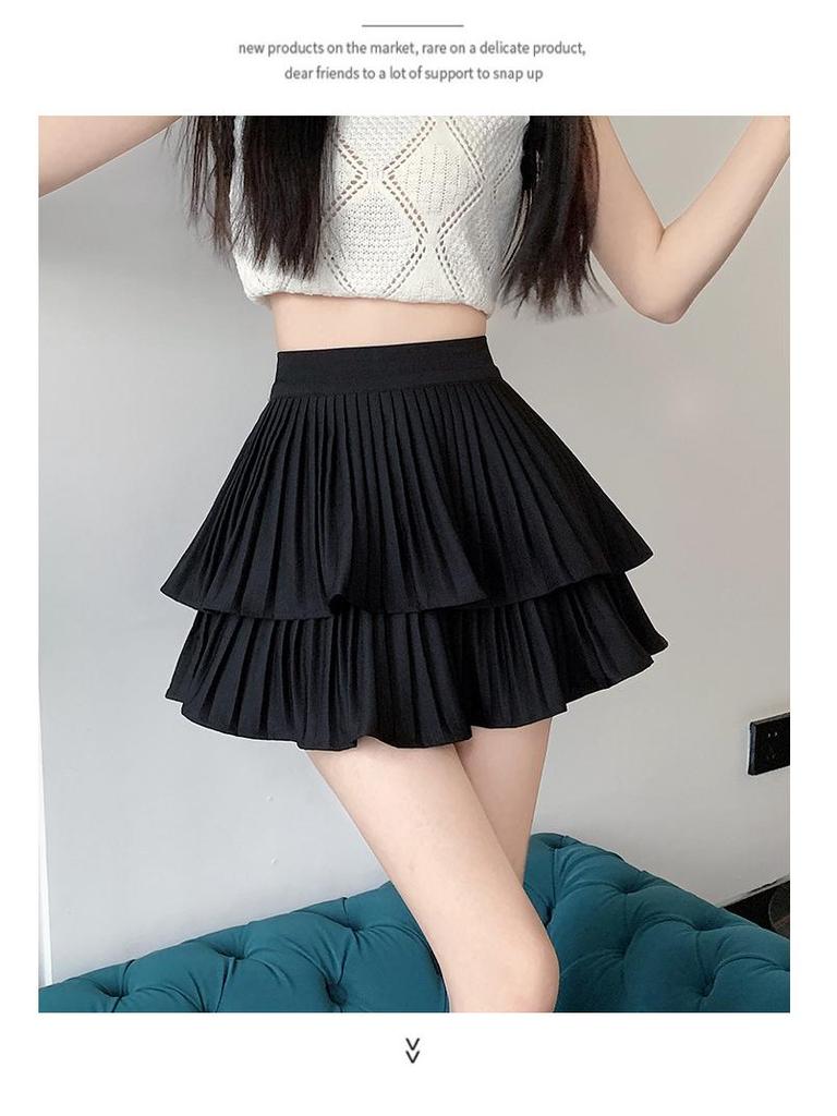 Женская юбка с высокой талией и оборками в складку — корейский стиль, облегающий крой, лето 2025 г.
