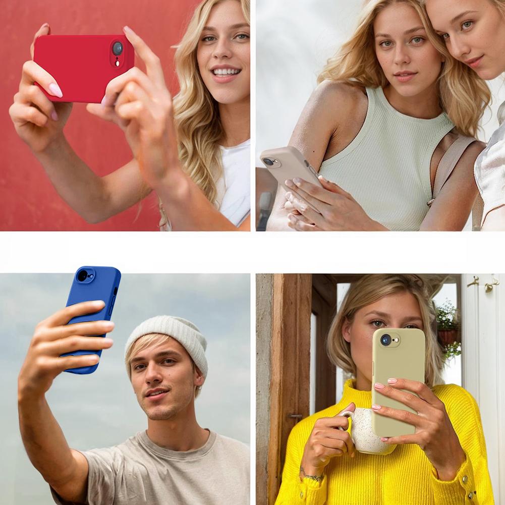 Для iPhone 16e Чехол из жидкого силикона Нескользящий чехол-протектор для телефона Водонепроницаемый Легкий чехол для телефона Ультратонкий чехол для задней панели телефона