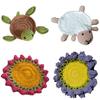 Cute Handmade Crochet Anti-scald Decorative Sheep Flower Turtle Shape Mug Coaster Household Stuffs Mug Rug