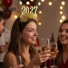 Легкие Декоративные Рамки 2 шт. Очки на Новый Год 2027, Пластиковая Блестящая Рамка с Цифрами, Аксессуары для Рождественской Вечеринки Блестящая Унисекс Повязка на Голову