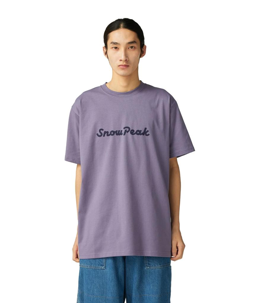 Snow Peak Typography Short and XL T-Shirt TS-25AU003, Sleeve, Men's Women's, Purple,