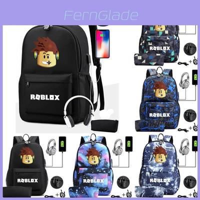 Стильный рюкзак Roblox с защитой от кражи, USB-зарядкой, прочной конструкцией и набором пеналов