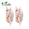 MINTHA Clip Earrings Trendy Rose Gold Color Wedding Daily Fashion Jewelry Cubic Zirconia Earrings For Women Bridal Geometry Earrings