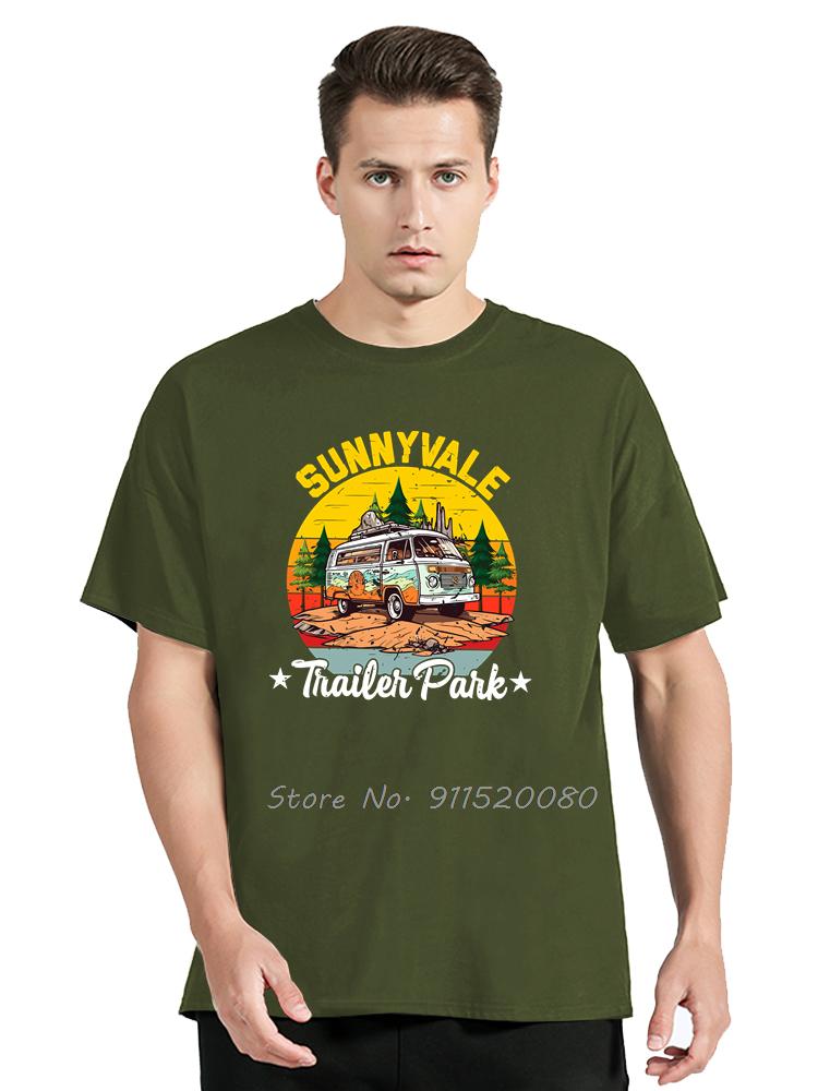 Camping Lovers Oversized Tshirt Retro Sunnyvale Trailer Park Outdoors Adventure Cotton Tshirt Unisexs Clothing Unisex Tops Tees