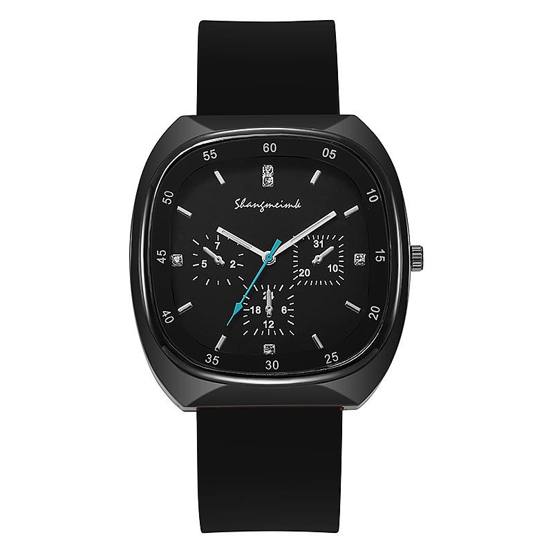 Large Dial Imitation Needle Watch for Men Casual Waterproof Silicone Strap Quartz Watches Women Watch