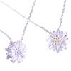 Weihua, Little Daisy Sunflower Necklace Femininity Small Fresh Sunflower Chrysanthemum Silver Plated Pendant