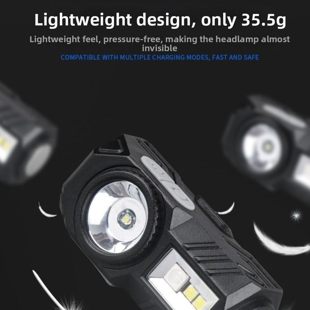 Multiple Lighting Modes Super Bright LED Headlamp USB Rechargeable Clip-on Hat Flashlight Cycling