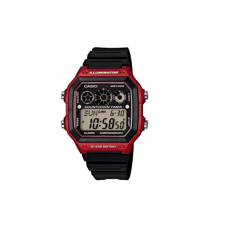 Casio Youth Series Square Dial Digital Classic Retro Waterproof Quartz Movement Resin Strap Watch Men watches Black AE-1300WH-4A