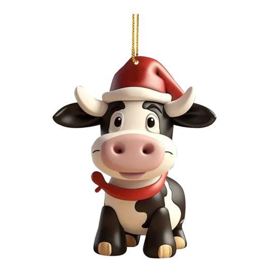 Качающееся молочное автомобильное зеркало, подвесное украшение в рождественской шапке, украшение для автомобиля, акриловые универсальные аксессуары для салона автомобиля