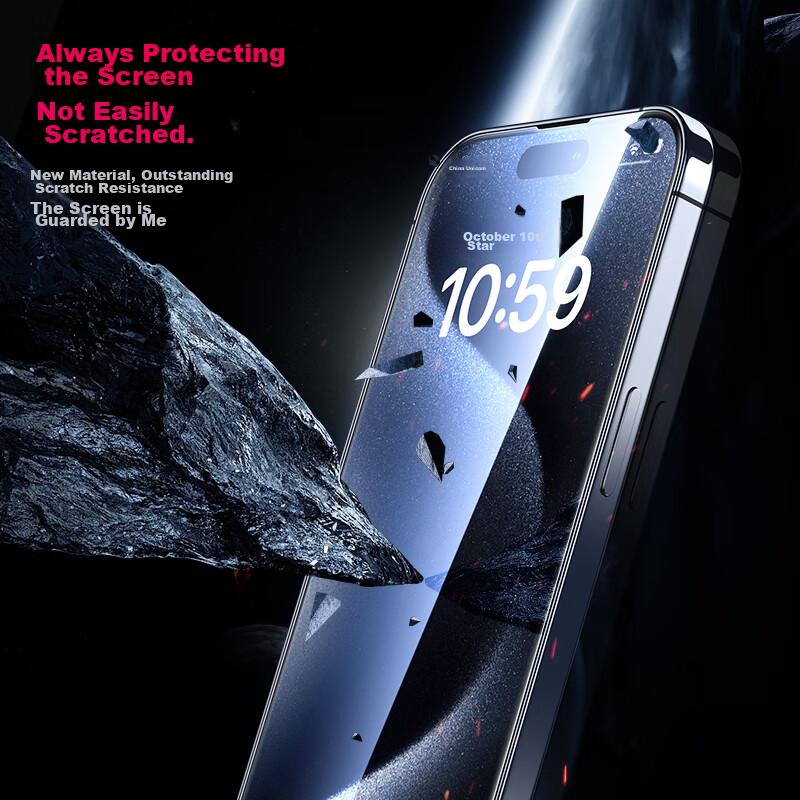 Enhanced 2 Pieces Tempered Glass Screen Protector for Apple IPhone 15 Pro Max, High Definition Full Coverage No White Edge Glass Film JM874