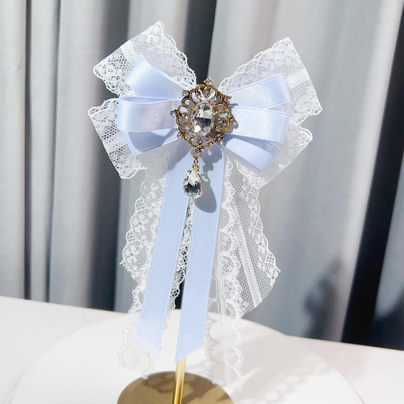 Новая корейская версия Лолита кружево бант роскошный галстук со стразами стиль колледжа модное платье-рубашка аксессуары ручная работа ювелирные изделия подарки