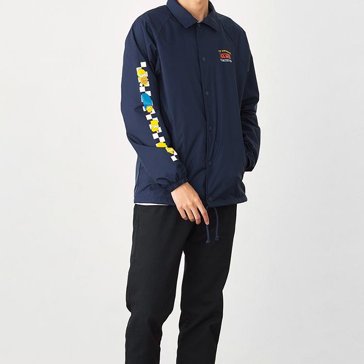 Vans Мужская куртка Simpsons Collaboration Coach, верхняя одежда темно-синяя VN0002MUZZZ