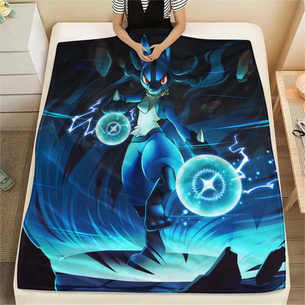 Lucario 2 Print Flannel Blanket, High quality Comfortable for All Seasons, Home Decor, Warmth and Comfort