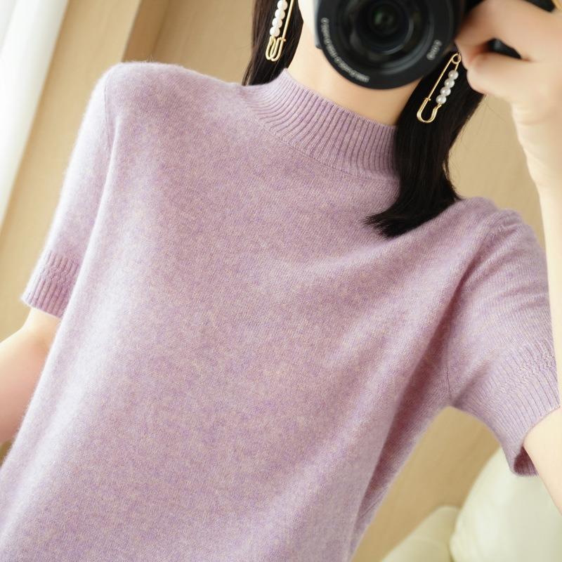 INDFS Женская мода Повседневный Осень Зима Однотонный Принт Длинный Рукав О-Образным Вырезом Свитера