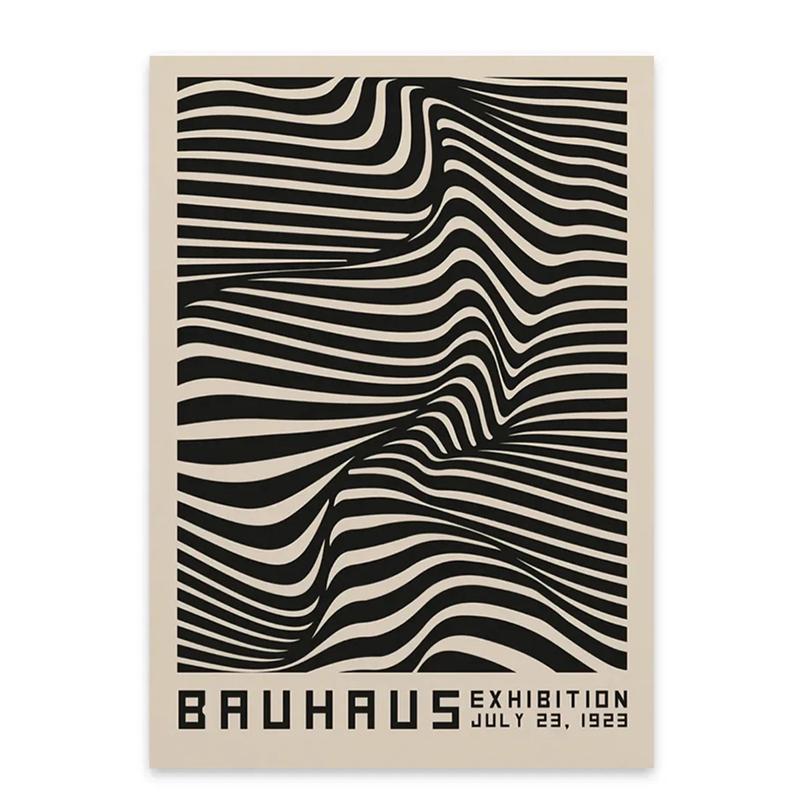 Abstract Bauhaus Orange Yellow Geometry Poster Prints Bauhaus Ausstellung Canvas Painting Wall Art Picture for Home Decoration