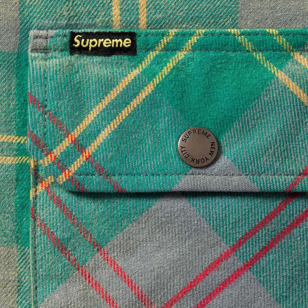 Supreme Quilted Lined Flannel Snap Shirt Green