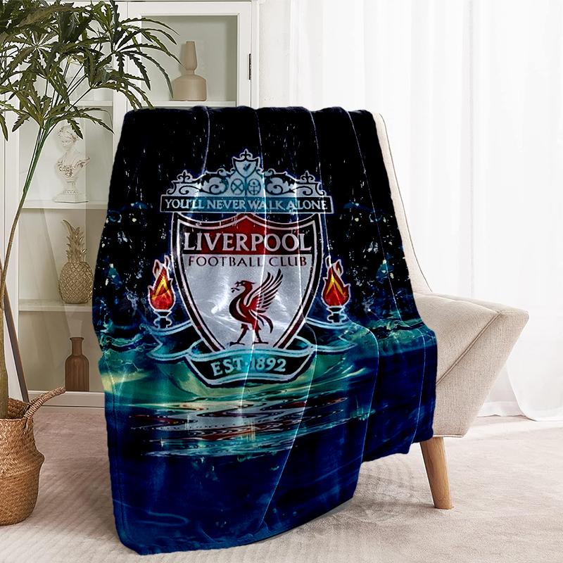 Плед Liverpool F.C. - Мягкий и Удобный, для Спальни, Путешествий, Дивана, Домашнего Декора - Подарок на День Рождения, Рождество для Друга