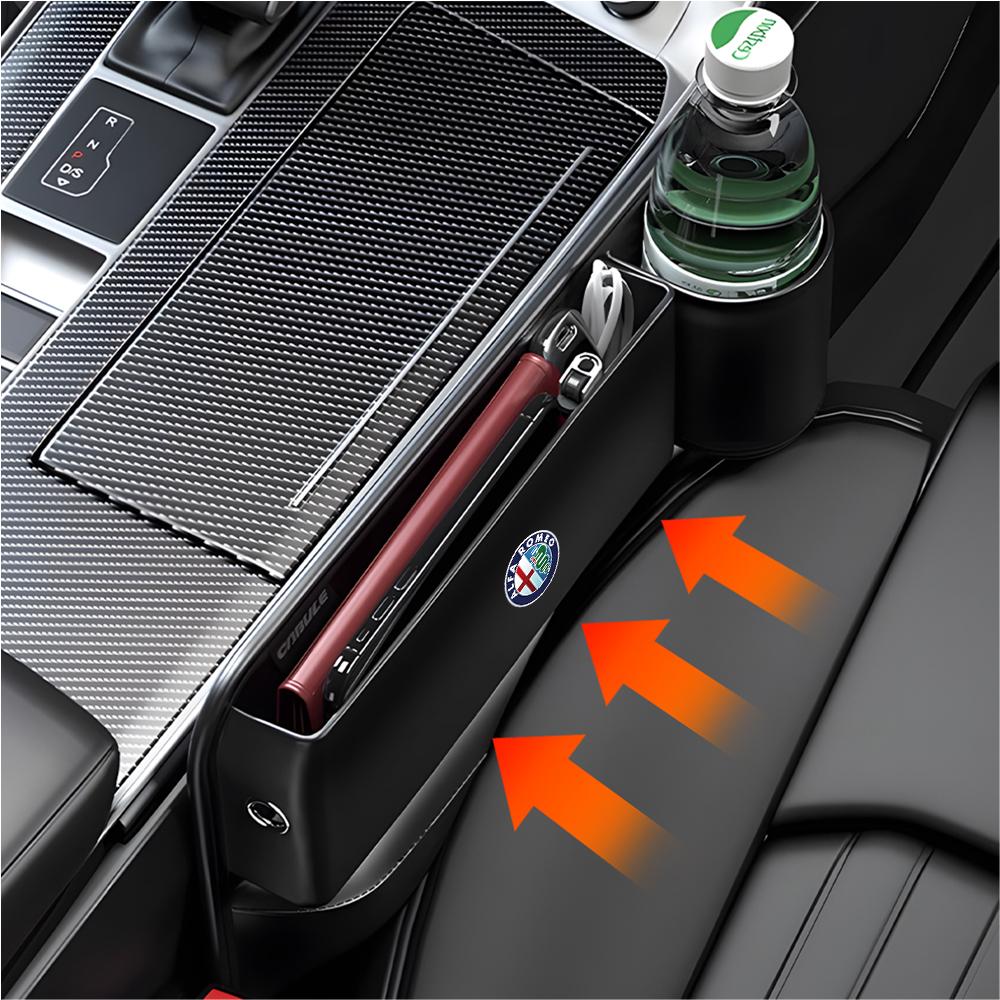 For Alfa Romeo Car Seat Sewn Gap Crevice Slot Storage Box Cup Holder For Alfa Romeo 4C 159 Spider Giulia Giulietta 156 Mito 147