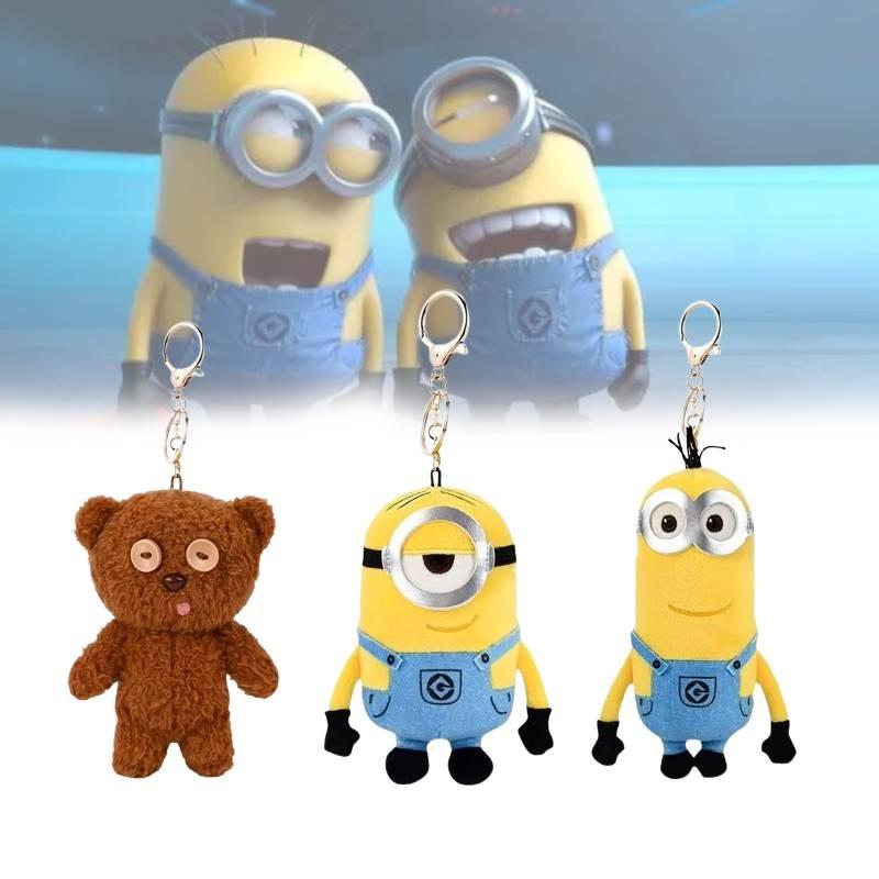 Keychain Me Despicable Cute Cartoon Girl Kid Backpack Ornament Hanging Plush Toy