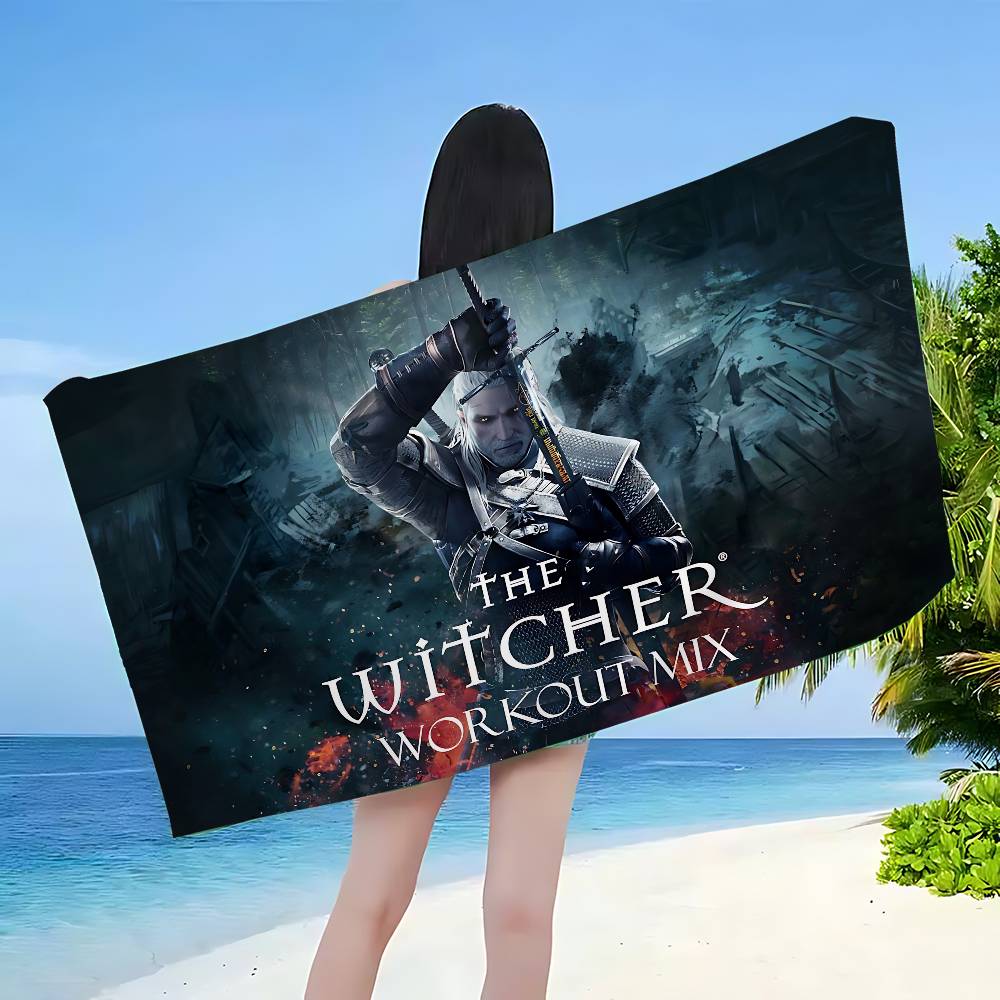 Классический T-The W-Witcher Game Микрофибровое Пляжное Полотенце Впитывающее Быстросохнущее Мягкое Для Йоги Плавания Курорта Альпинизма