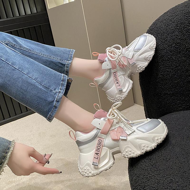 Модные повседневные кожаные туфли больших размеров на каблуках 6,5 см, женские теплые меховые кроссовки на высокой платформе, толстая подошва, плюшевые спортивные туфли для папы, Zapatos Mujer