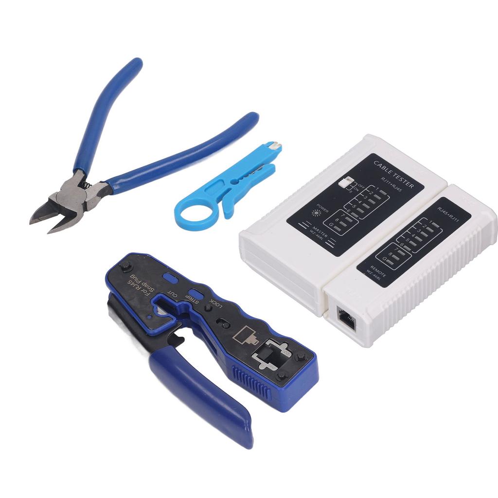 Набор инструментов для обжима RJ45, проходной универсальный обжимной инструмент Ethernet для Cat5e Cat6 Cat6a 8P8C, модульный