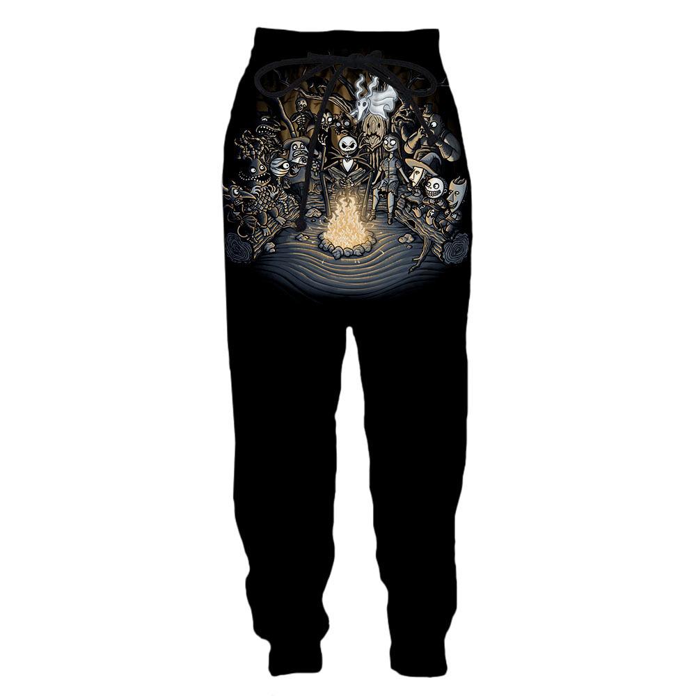 Брюки с принтом на Хэллоуин 3D цифровая печать Мужские и женские повседневные брюки для бега