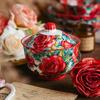 Изысканный Цветок Розы 4,8" Керамический Горшок для Тушения - Цельный Дизайн Подглазурью, Элегантная Посуда для Ежедневного Использования