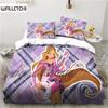 Kawaii Anime Winx Conjunto de Cama Cama Três Peças Solteiro Casal King Size Conjunto de Cama Adulto Infantil Quarto Capa de Edredom Conjunto Presente para Crianças