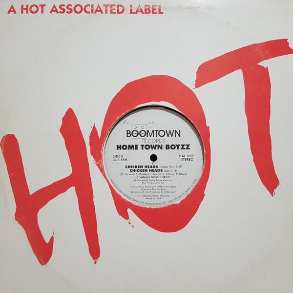 12-дюймовая пластинка HOME TOWN BOYZZ Chicken Heads HAL1293 Boomtown Record 1988 US Rap HipHopRB Б/у