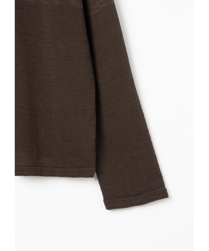 MILLO ARCHIVE Claire Knit Crewneck Zip-Up [Brown]