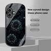 Черный яблочный камень для Apple iPhone 16 11 13 15 14 Pro Max 12 Mini 7 8 Plus XR XS Чехол для телефона из закаленного стекла эллиптической формы