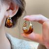 Gold-Plated U-Shaped Resin Ear Cuffs: Retro Y2K High-End Autumn & Winter Earrings