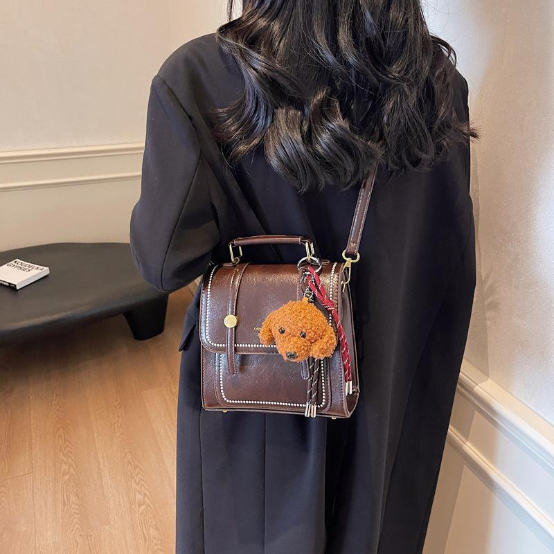 Niche Design Bag Women 2025 New Contrasting Color Portable Backpack Retro Versatile Travel Backpack