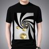 Модная футболка Мужская Классическая Черная Серия с 3D-принтом Универсальная Повседневная Простая С круглым вырезом Для работы Удобный Топ футболка