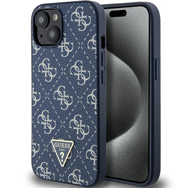 Etui do iPhone 15 Plus Guess Hardcase Triangle Logo Niebieskie