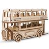 Hallisun 3D Wooden Puzzle Assembling 3D Puzzle Luxury Double Decker Bus Moving Mechanical Craft Handicraft DIY Mechanical Toy Hobby Christmas Day