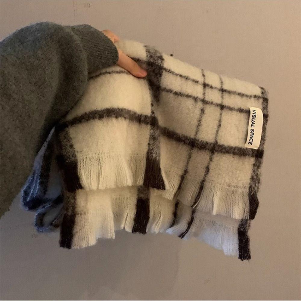 Winter Plaid Scarf Warm Long Pashmina Fashion Cashmere Scarves  Women
