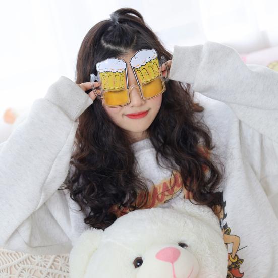 Beer Mug Glasses Funny Flexible Temples Spilled Beer Mug Design Cup Props Bottle Funny Glasses Party Supplies