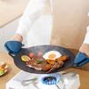 Антипригарная сковорода-гриль для барбекю, противень для выпечки на плите, Comal с металлическими ручками для барбекю в помещении и на открытом воздухе