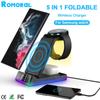 Foldable Wireless Charger Stand Rgb Dock Led Clock 15w Fast Charging Station For Samsung Galaxy Watch 5/4 S22 S21 Iphone 14 Pro