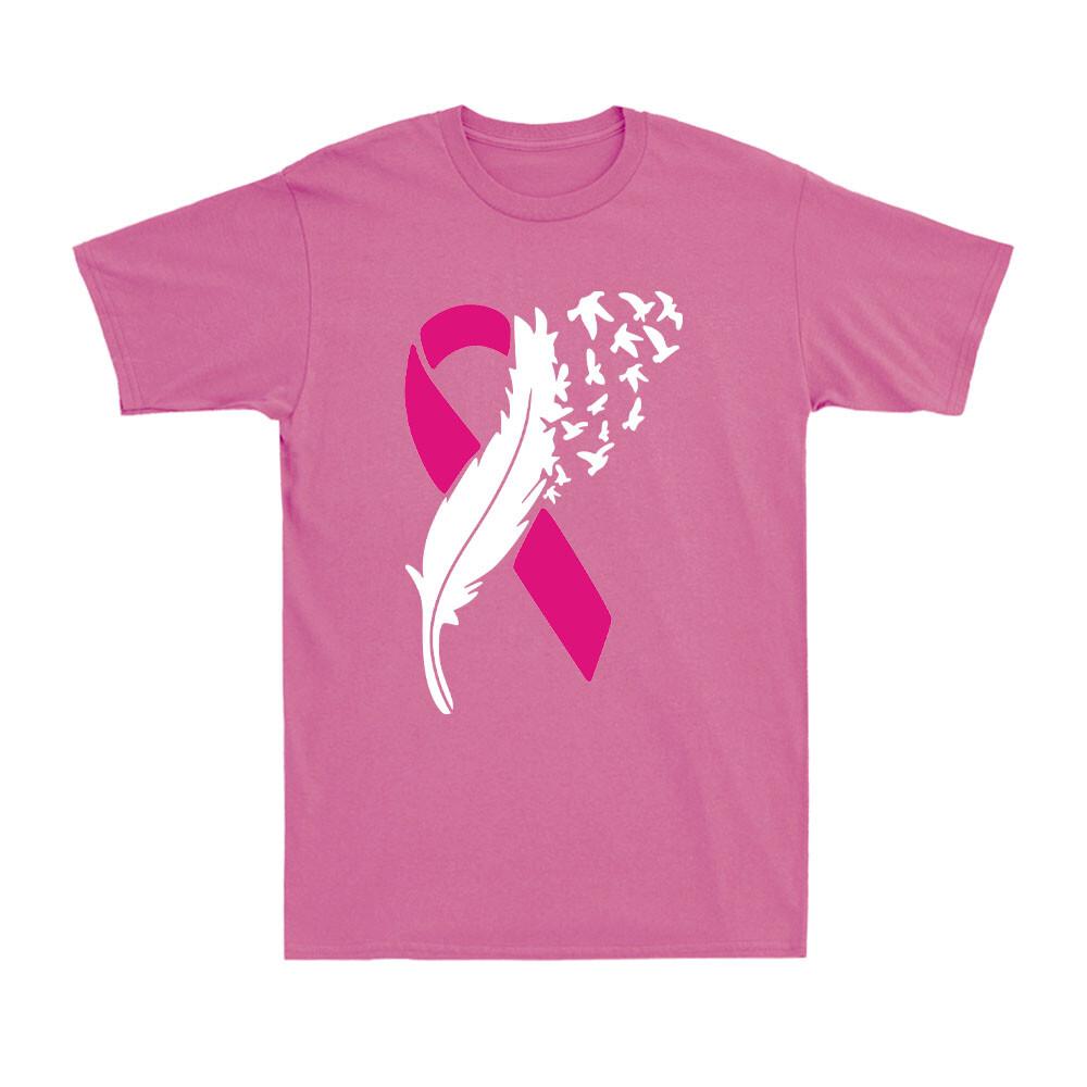 Cancer Ribbon Fck Cancer Tee Feather Breast Cancer Awareness Strong Hope T-Shirt