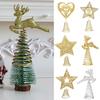 Christmas Decoration Anti-deform Five-pointed Star/Elk Glittering Christmas-Element Home Decor Decoration Accessory Christmas Tree Top Star for Party