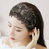 Vintage Lace Floral Printed Head Hoop Korean Broadside Hair Bands Embroidery Flower Headband Toothed Non-slip Headband